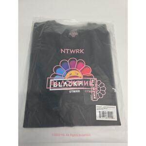 Black Pink & NTWRK Collab Men's XS/M, Ladies XL! Rainbow Flower T-shirt. 21" P2P
